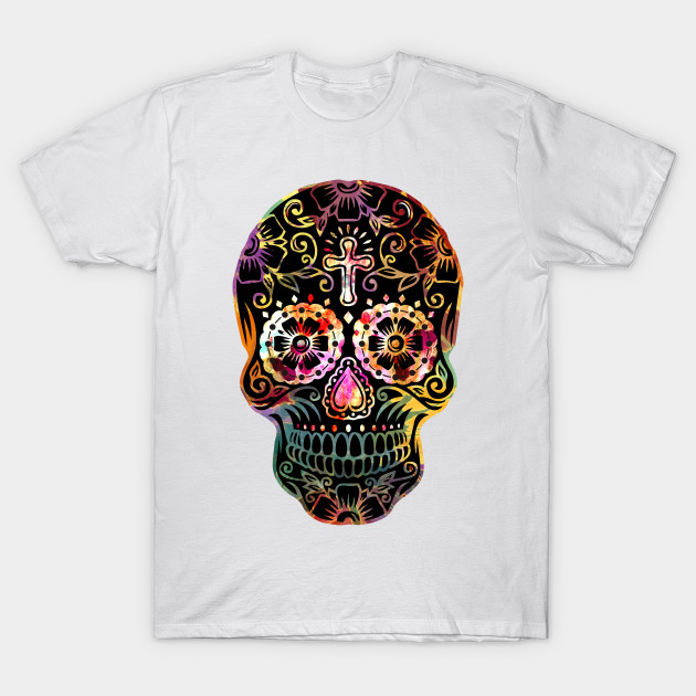 Funny Mexican Sugar Skull cross T-Shirt-TOZ